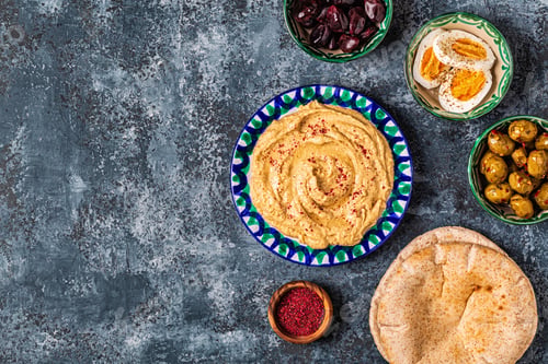 Preview: Hummus - traditional dish of Israeli and Middle Eastern cuisine.