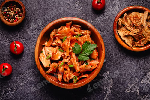 Preview: Vegan plant based meat, soybean meat in tomato sauce.