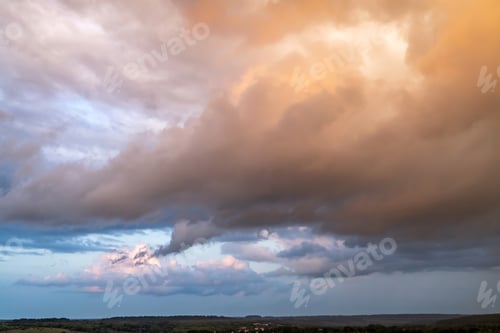 Preview: Colorful Dramatic Sky With Cloud at Sunset