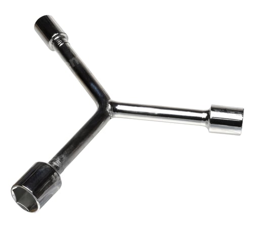 Preview: Metal socket wrench with hex profile on isolated background, close up