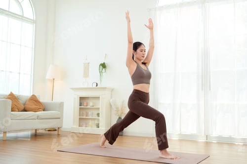 Preview: Woman Practicing Yoga in a Studio During the Day