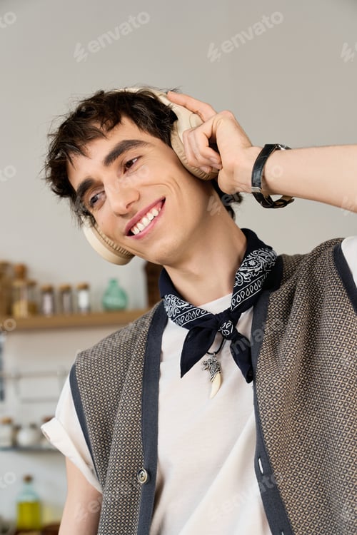 Preview: Embracing joy at home, a young androgynous person celebrates their unique identity