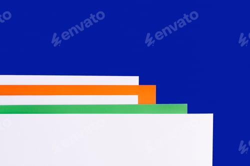 Preview: Abstract Background With Multicolored Paper and Blue Copy Space