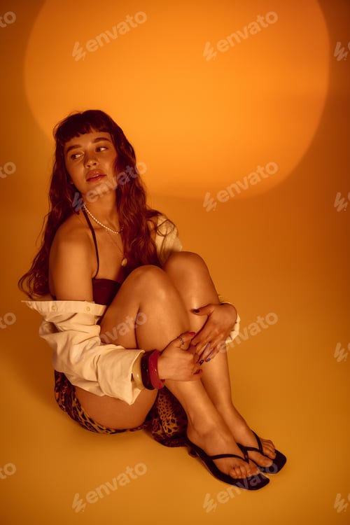Preview: Summer bliss captured in vibrant style with a beautiful young woman in a playful outfit