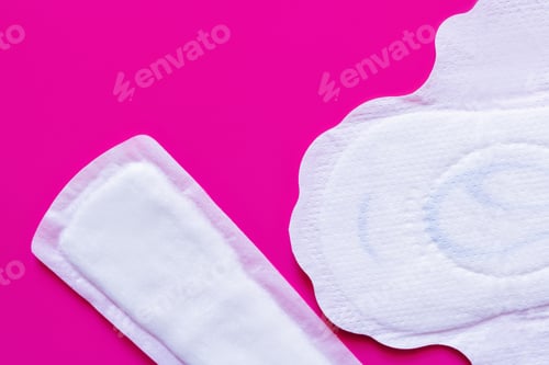 Preview: Top View of Different Panty Liners on Purple Background