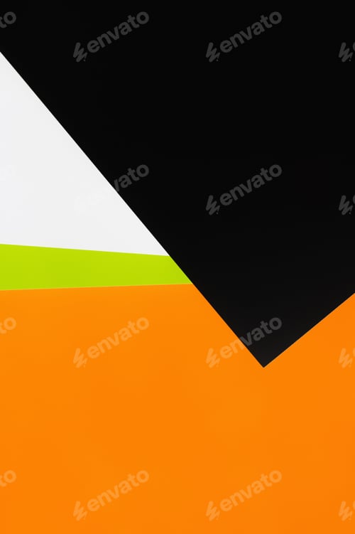 Preview: Abstract Black, White, Yellow and Orange Background With Copy Space
