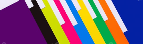Preview: Geometric Background With Bright Multicolored Stripes, Banner