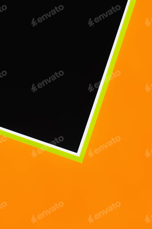 Preview: Contrast Black, Orange, Yellow and White Geometric Background