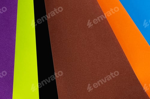 Preview: Striped Multicolored Background With Brown Copy Space
