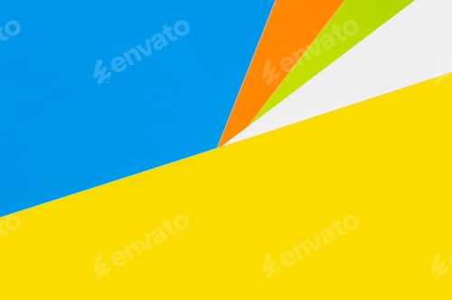 Preview: Simple Blue, Yellow, Orange, White and Green Polygonal Background