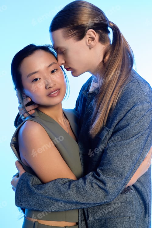 Preview: Young couple shares a tender moment of love and connection in a dreamy atmosphere