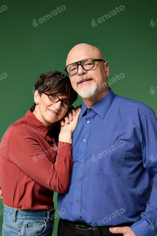 Preview: Endearing embrace of a loving senior couple sharing a moment of joy together