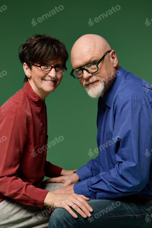 Preview: Joyful moments shared by a loving senior couple in warm embrace