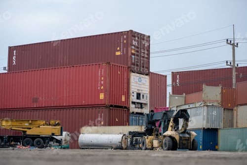 Preview: Container Yard Logistics and Shipping Industry Concept.