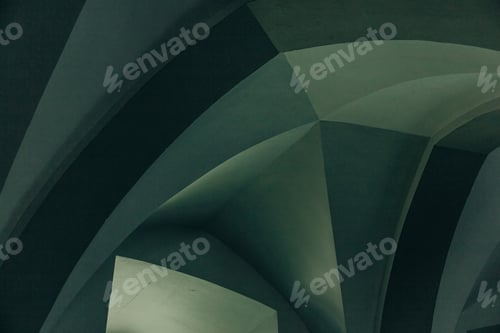 Preview: Architectural ceiling vault arches, 19th century plaster, lines and curves inside historic building.