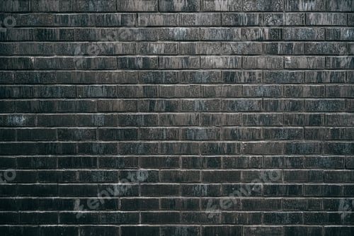 Preview: Texture of a perfectly laid dark charcoal-black brick wall