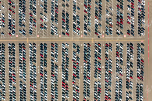 Preview: Import or export of new cars at production factory warehouse