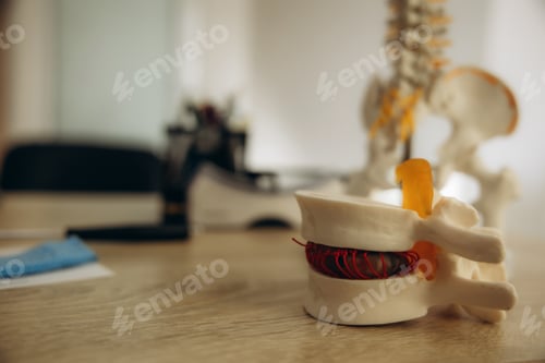 Preview: Human spine model showing herniated disc problem