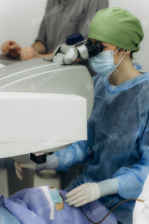 Preview: Ophthalmologist performing lasik eye surgery on patient