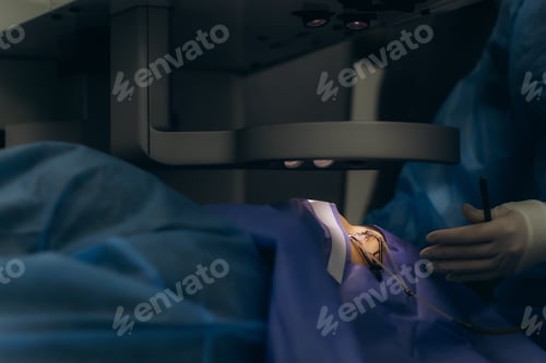 Preview: Patient undergoing lasik eye surgery using modern laser equipment
