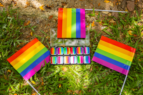 Preview: Rainbow Pride flags and face paint palette