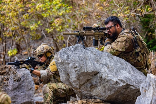 Preview: Soldiers taking cover behind rocks during operation