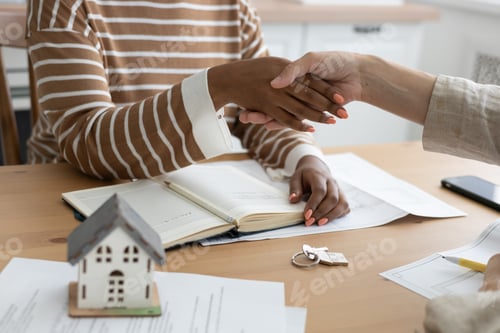Preview: Handshake Between Two People, Conclusion of Contract for Sale of Real Estate.