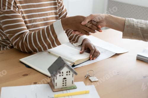 Preview: Handshake Between Two People, Conclusion of Contract for Sale of Real Estate.