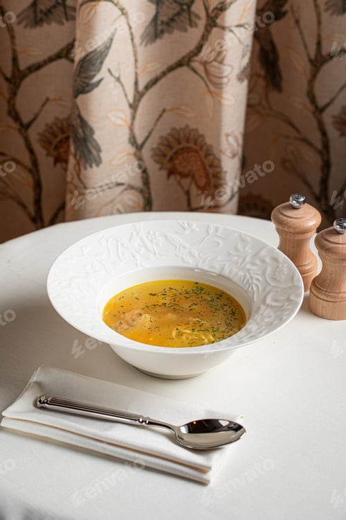 Preview: Restaurant chicken soup with herbs