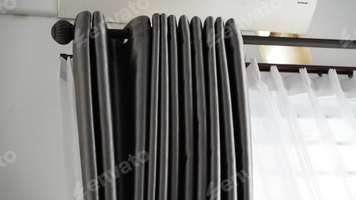 Preview: Grey window curtain, interior background