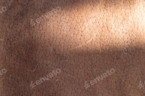 Preview: Brown Cracked Leather Texture Background with Natural Light and Shadow, Aged Distressed Material Clo