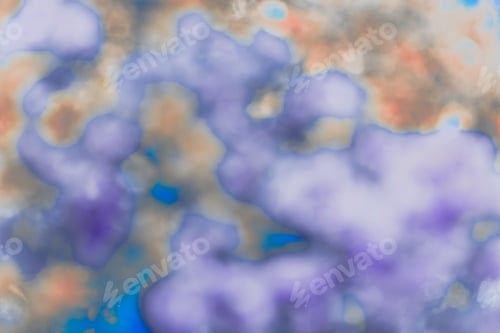 Preview: Abstract Soft Blurred Background with Purple Blue and Peach Cloud-Like Shapes