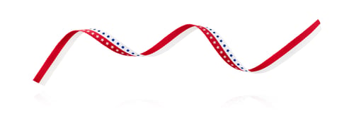Preview: American patriotic ribbon wave isolated on white background with clipping path. Design element. Holi