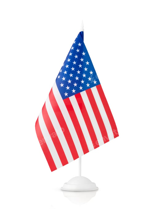 Preview: American flag isolated on white background. Design element.