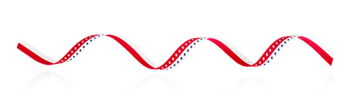 Preview: American patriotic ribbon wave isolated on white background with clipping path. Design element. Holi