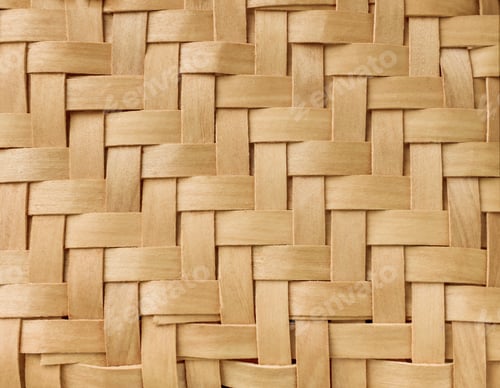 Preview: Light brown woven wood texture background. Natural wicker basket surface for eco packaging, organic