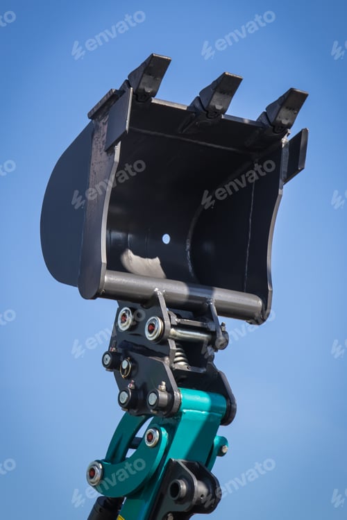 Preview: Shovel of excavator or bulldozer. Part of industrial machinery. Technology