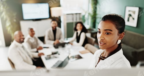 Preview: Speaker, presentation and business woman for proposal, planning or project management in office