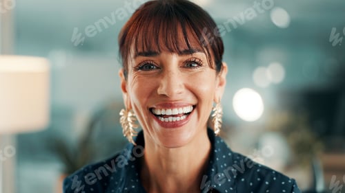 Preview: Portrait, advisor or mature woman in office with smile, pride or ambition in accounting services