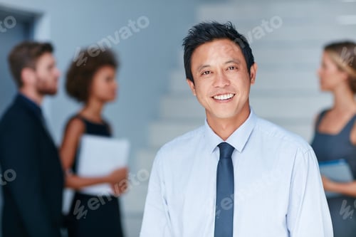 Preview: Portrait, business and man in office, smile and financial advisor with career ambition