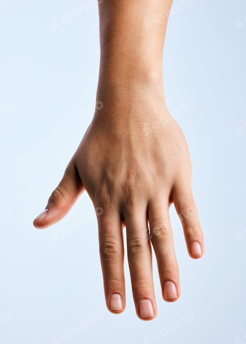 Preview: Man, hand and skincare in studio with nail care, beauty salon or natural cosmetics for dermatology