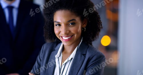 Preview: Corporate, portrait and smile of woman in office at night for finance career or leadership