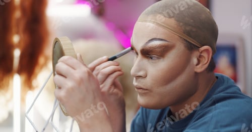 Preview: Drag artist, mirror and makeup backstage for beauty, individuality or makeover