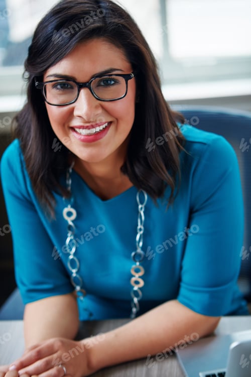 Preview: Portrait, business and woman with smile in office for career pride, about us and receptionist