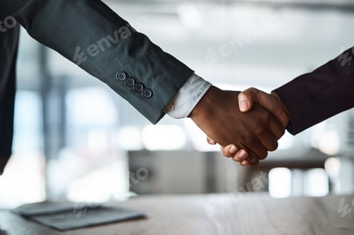 Preview: Handshake, business people and agreement for collaboration at office with merger at finance company