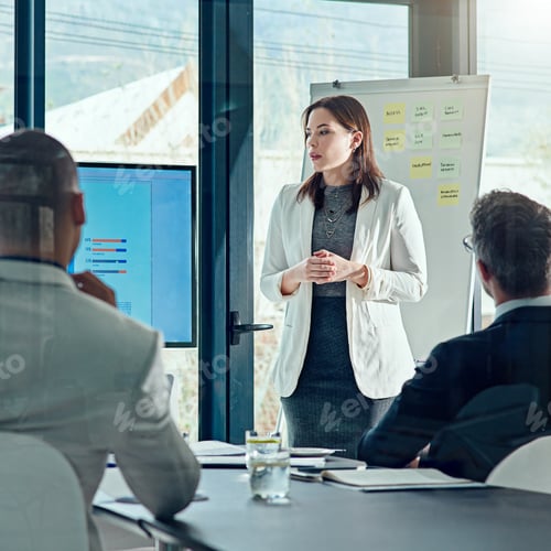 Preview: Presentation, workshop and meeting with business woman in office for sql database