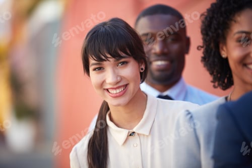 Preview: Portrait, woman and waiting for hiring, recruitment or job opportunity outdoors