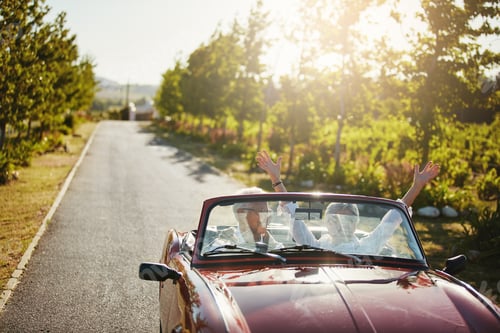 Preview: Freedom, road trip and senior couple in car for travel, adventure or summer on vacation together