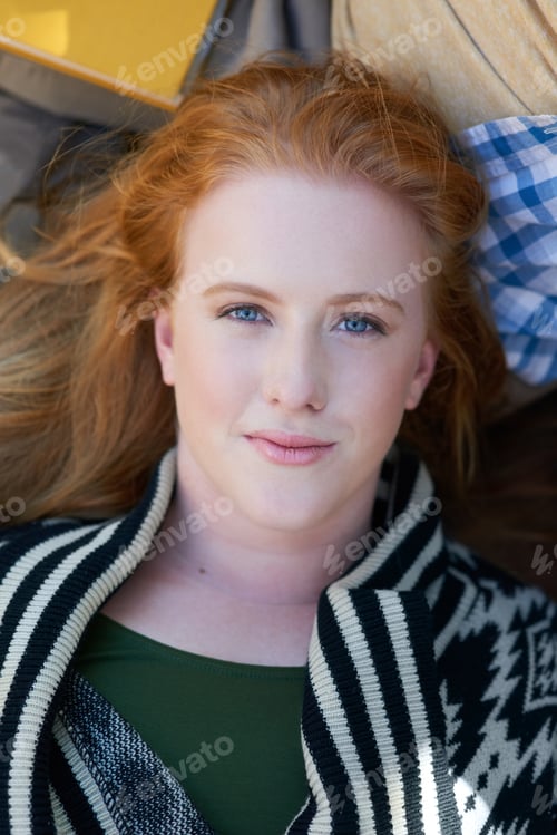 Preview: Smile, relax and portrait of woman at university outdoor for calm, peaceful or academy on break
