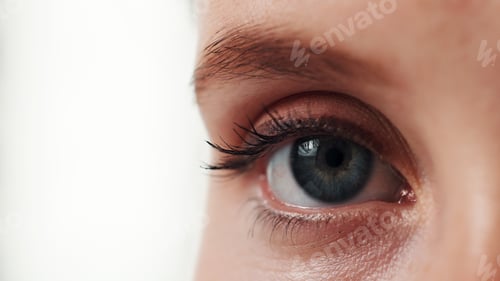 Preview: Portrait, woman and vision with eye in studio for eyesight, visual perspective and insight